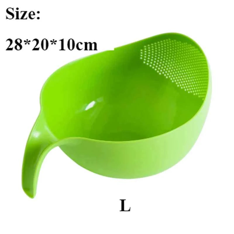 WIKHOSTAR Kitchen Rice Sieve Drain Basket With Handle Vegetable Fruit Washing Basket Fruit Bowl Drainer Kitchen Gadgets