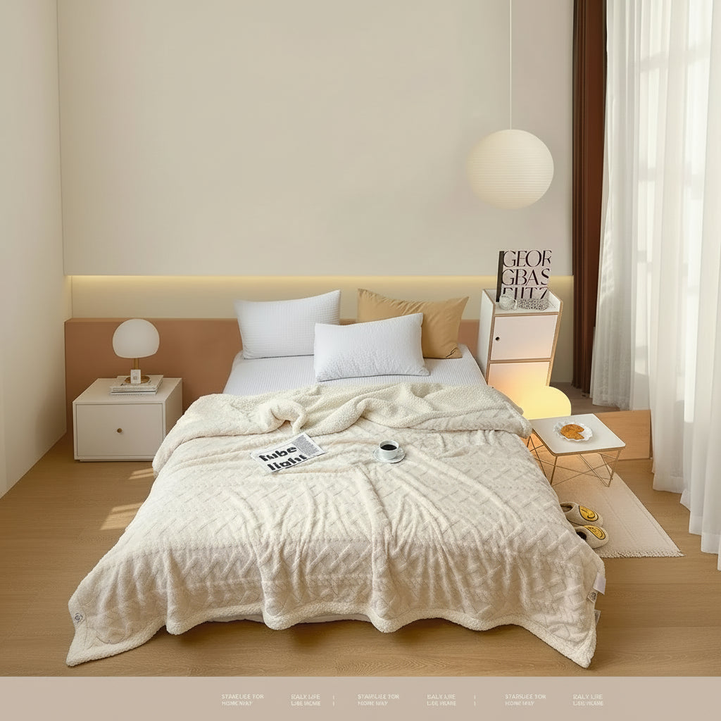 Tafu Flannel Double-layer Blanket Thick Sofa Office Nap Cover Blankets Student Dormitory Bed Sheets Air Conditioning Blankets