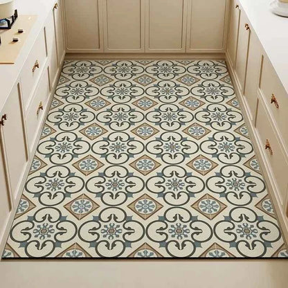 Carpet for Kitchen Pvc Floor Mat Large Size Waterproof Non-slip Carpets Leather Anti-oil Foot Mats Retro Home Decoration Rug