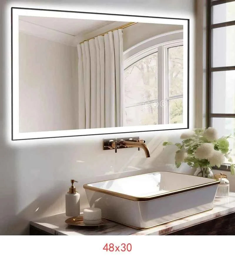 72x36 Inch Frameless Smart LED Bathroom Mirror with Touch Control and Anti-Fog Feature