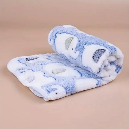 Cartoon Elephant Flannel Pet Blanket, Dogs & Cats
