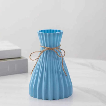 Creative Origami Vase European Pleated Vase Plastic Waist Folding Flower Vase Folding Paper Style Dry Flower Bottle Modern
