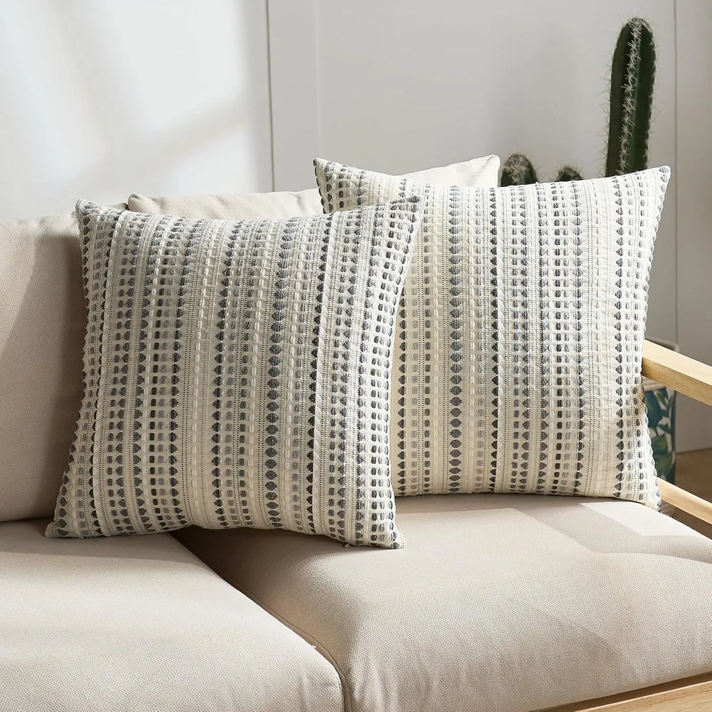 Jacquard Plush Cushion Cover, 5 Colors & 3 Sizes
