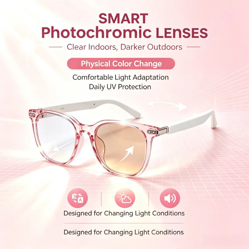 Smart Translation Glasses – 160 Languages, Photochromic Lenses, Bluetooth Audio, Drive & Cycle Safe