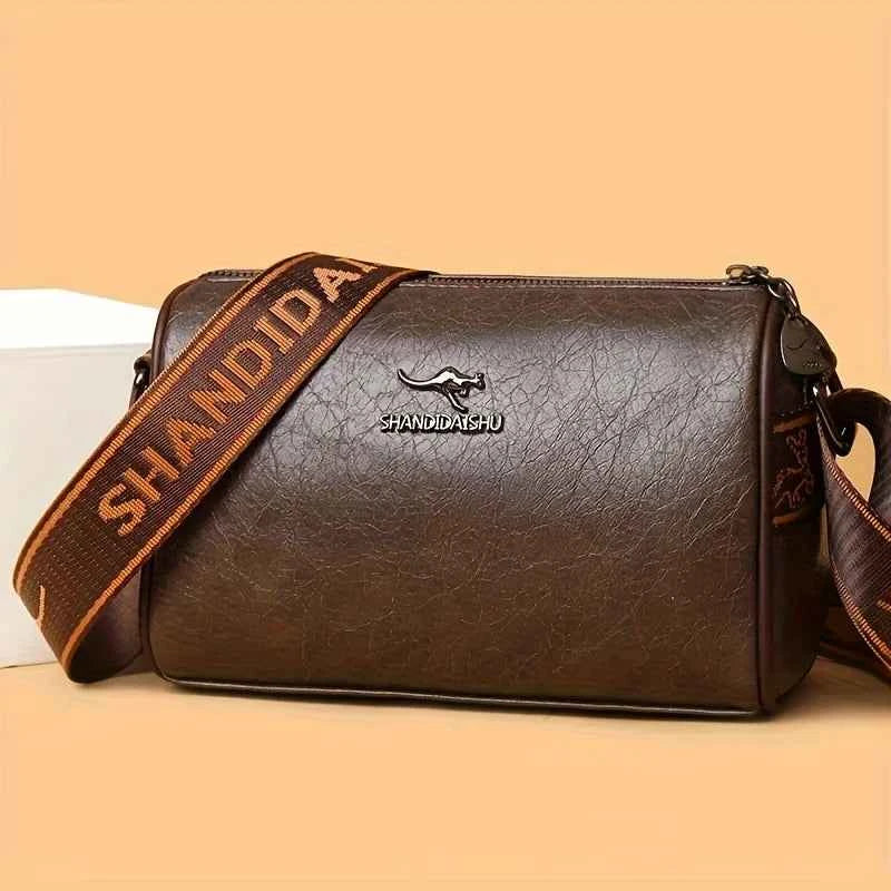 Multi Layer Solid Color Pu Leather Shoulder Bag, Fashion Versatile Large Capacity Cross Body Pillow Bags, Suitable for Daily Use