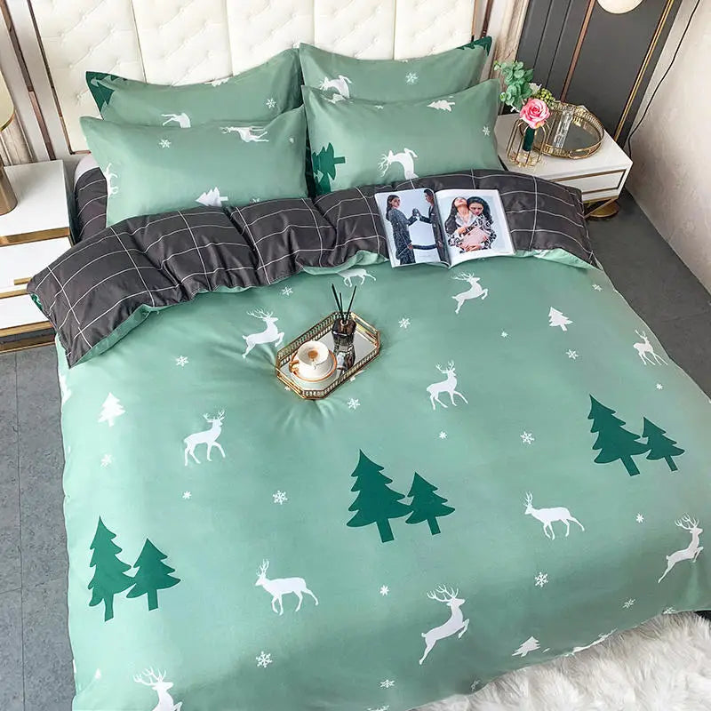 Daisy Print Washed Cotton Duvet Cover Set, King