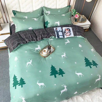 Daisy Print Washed Cotton Duvet Cover Set, King
