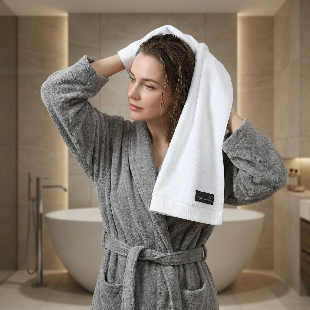 4-Pack 100% Cotton Towels, Soft & Comfortable, High Water Absorbency, Hair-Drying