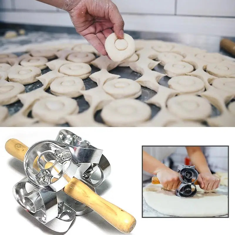 Revolving Donut Baking Roller, Non-Stick Dough Cutter