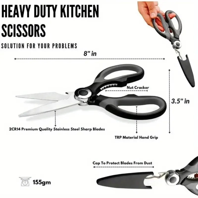Heavy Duty Poultry Shears and Multi-Task Kitchen Scissors for Cooking Prep