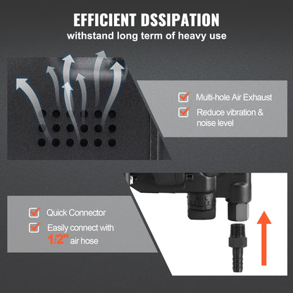 Air Impact Wrench Up to 2730 ft-lbs Reverse Torque Output 1inch Pneumatic Impact Gun for Repairs and Maintenance