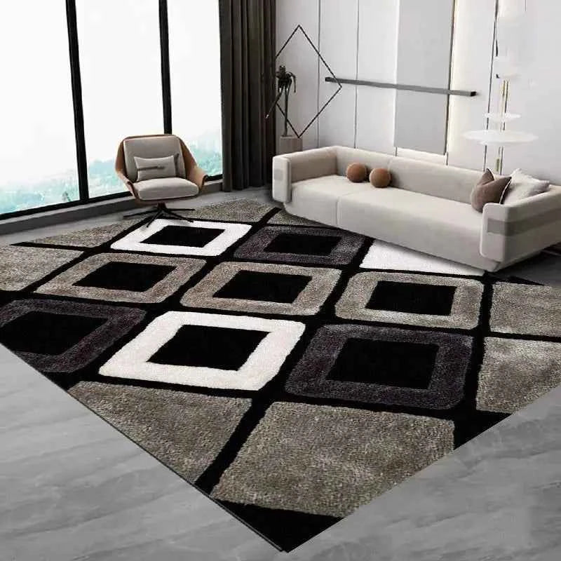 VIKAMA Nordic Simple Carpet Living Room Coffee Table Flannel Large Carpet Anti-Slip Bedroom Bedside Floor Mat Home Decoration