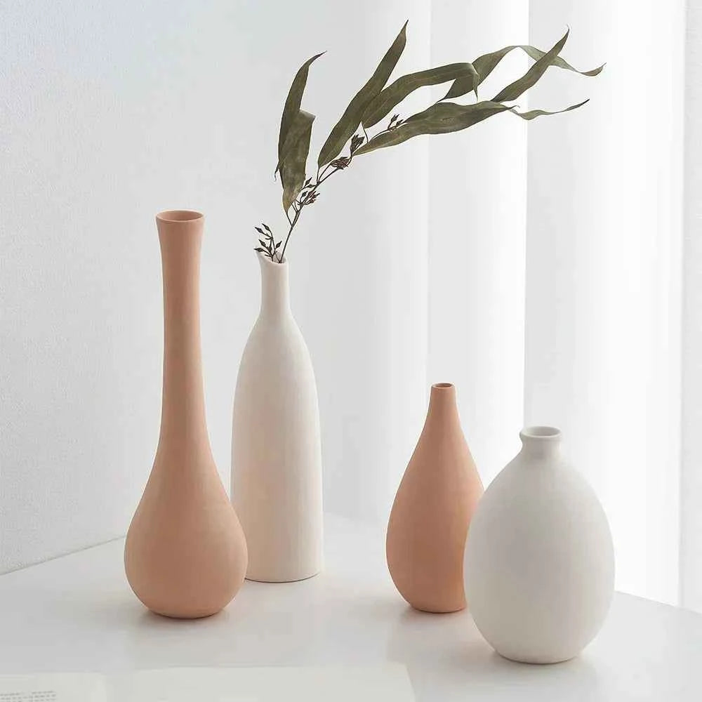 Plain Ceramic Vase  Arrangement Creative and Minimalist Nordic Ins Style Decoration Pottery Props for Home Photography Plain Vas