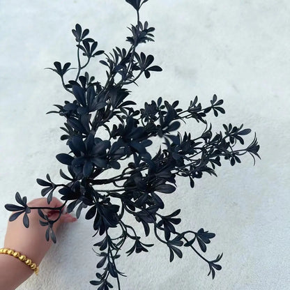 Black Halloween Artificial Plant Leave Branch Bamboo Dahlia Wedding Party Floral Material Home Table Vase Decor Accessories