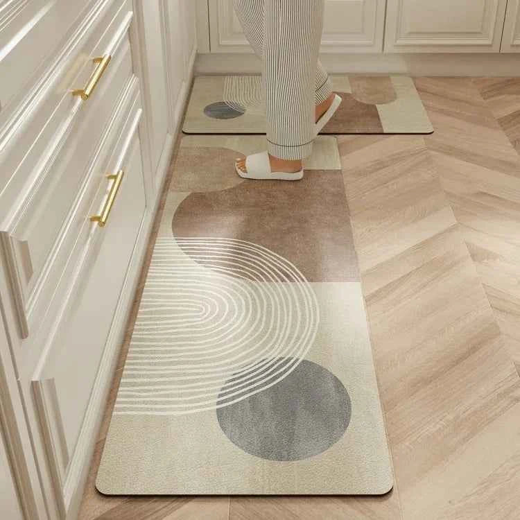 Carpet for Kitchen Waterproof Floor Mat Beige Carpets Pvc Leather Non-slip Oil-proof Long Foot Mats Home Decoration Rug Balcony