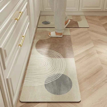 Carpet for Kitchen Waterproof Floor Mat Beige Carpets Pvc Leather Non-slip Oil-proof Long Foot Mats Home Decoration Rug Balcony