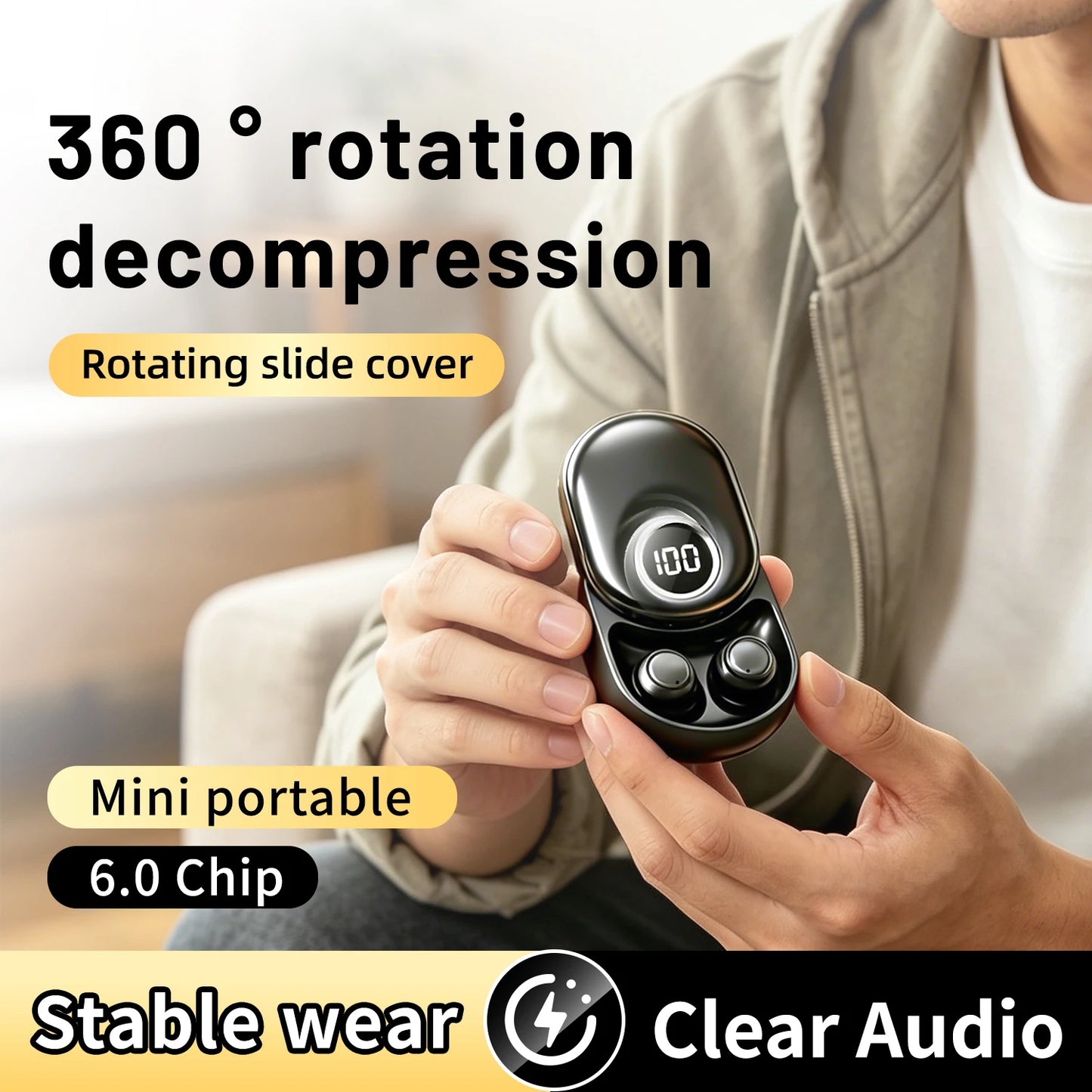 SK55 Sleep Earbuds – Bluetooth 6.0, Noise Cancelling, Zero Ear Pressure, Invisible Flat Design