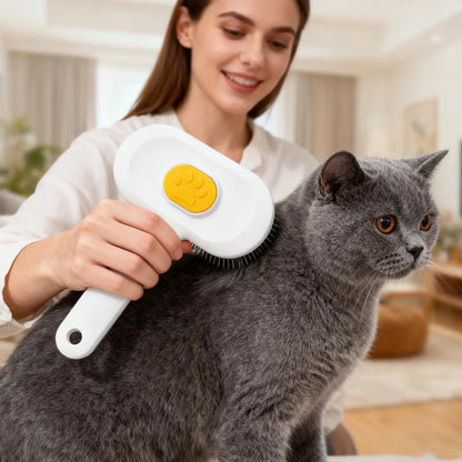 Self-Cleaning Slicker Brush, One-Button Hair Release
