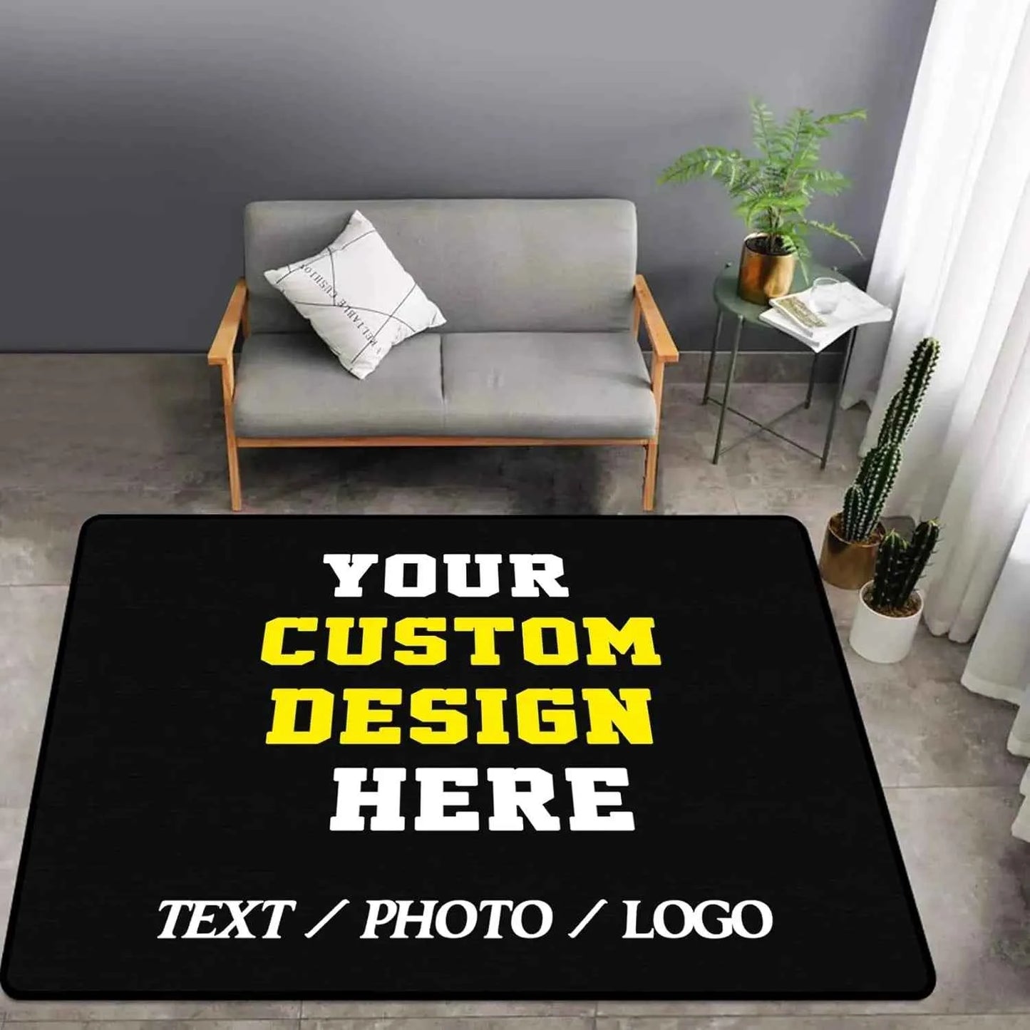 Custom Rug with Logo Customized Door Mat Custom Carpet Personalized Area Rug for Bedroom Bathroom Entrance Decorative