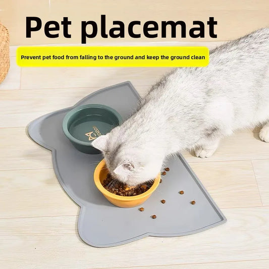 Tapis d'alimentation en silicone pour animaux de compagnie – Tapis de gamelle étanche antidérapant pour chiens et chats, grande taille sans BPA