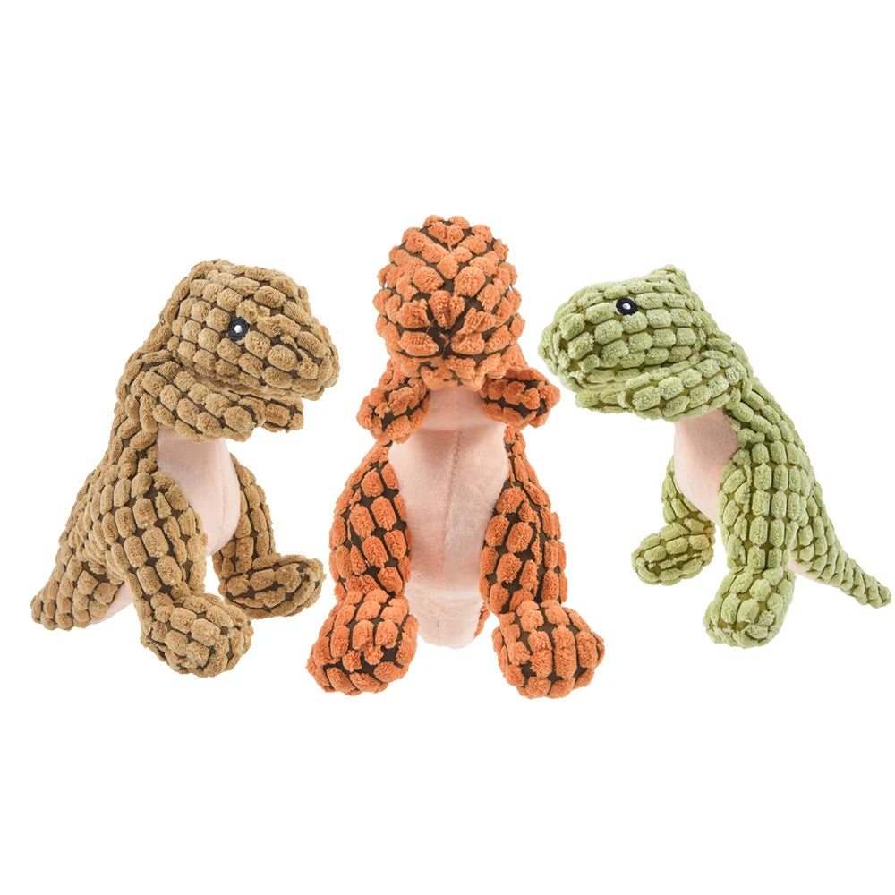 Plush Dinosaur Dog & Cat Toy – Interactive Stuffed Chew Toy for Small Dogs & Cats