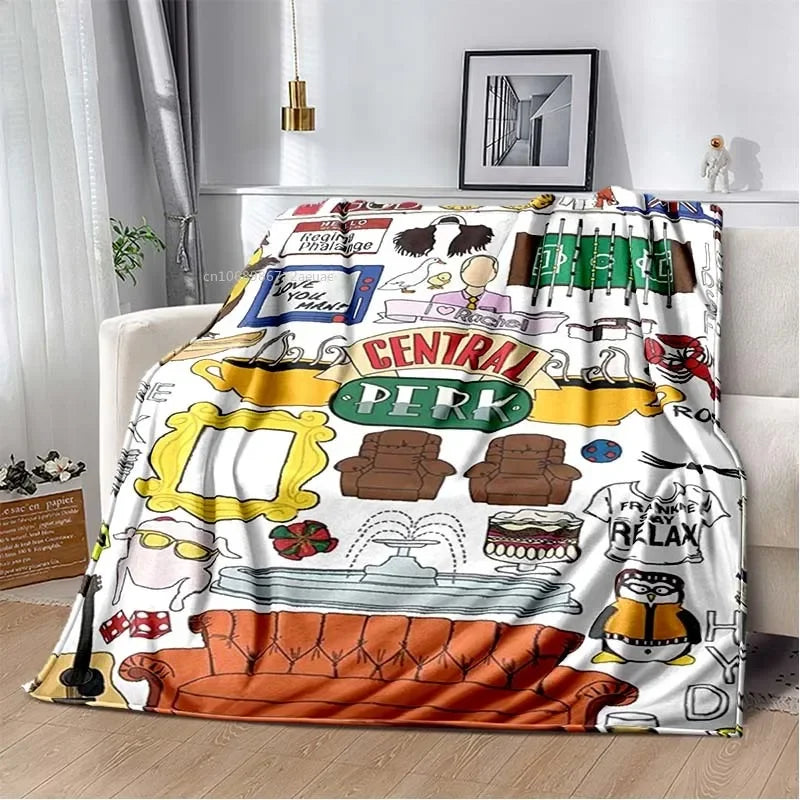 Friends Classic TV Series Blanket Character Pattern Collection Flannel Blanket Soft Bedspread Sofa Warming Cover Christmas Gift