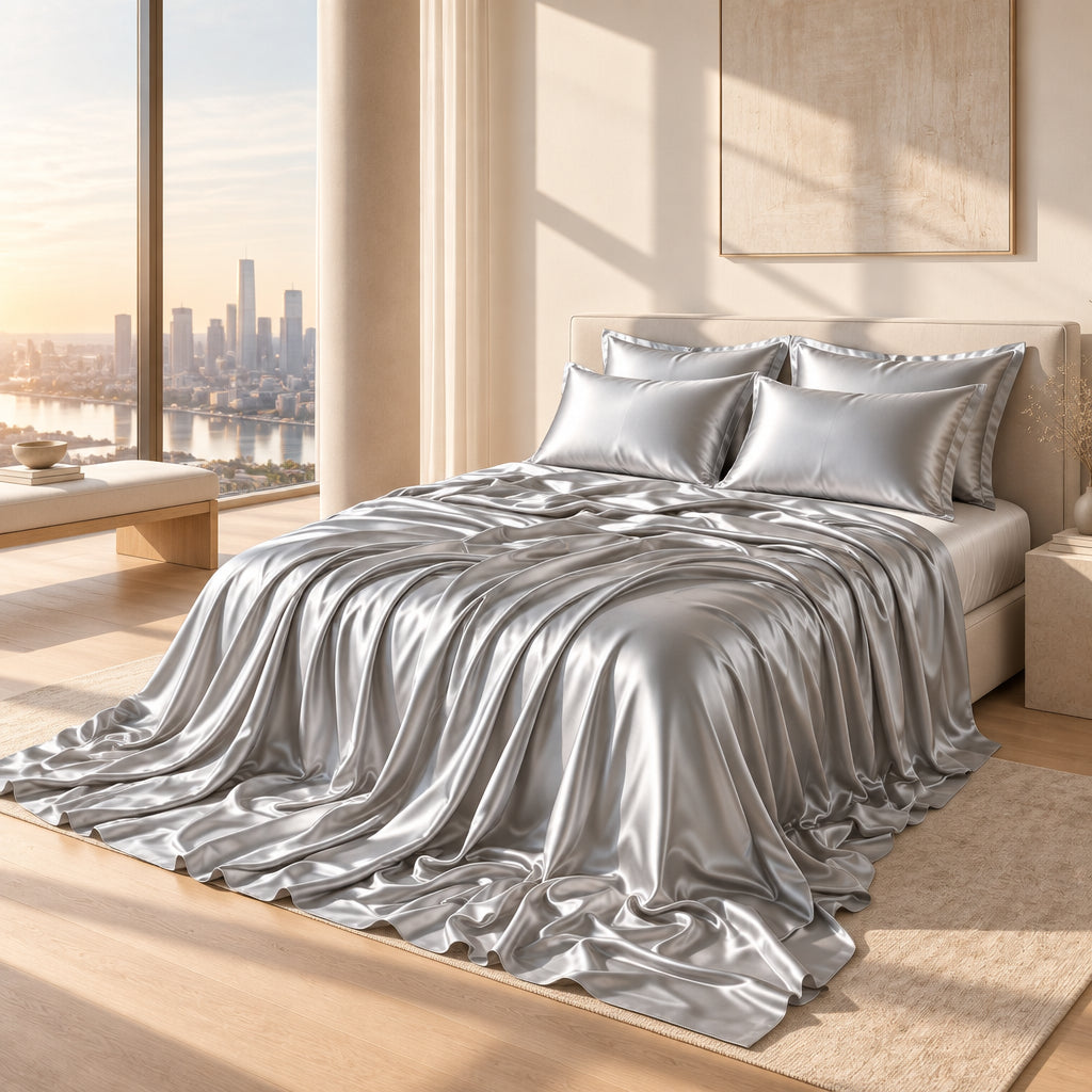 Bamboo Fiber Sheet Set with Fitted Sheet, Flat Sheet & Pillowcases