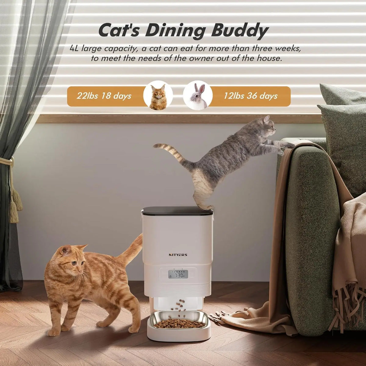 4.5L Smart Automatic Feeder, App Remote Control