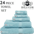 24 Piece Bath Towels Set for Bathroom- 100% Cotton 24 PC Bulk Pack Hotel