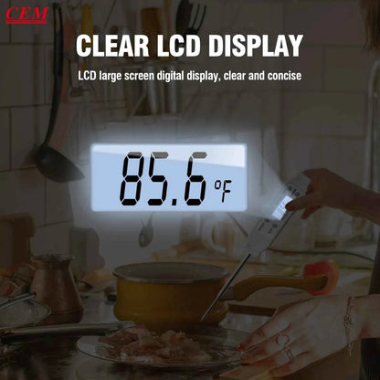 CEM DT-133A Pen Type Thermometer Digital Cooking Pocket Thermometer With Backlight and Magnet for BBQ