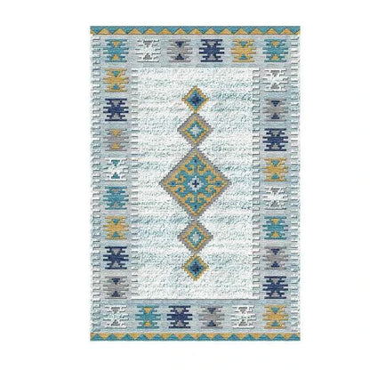 VIKAMA Washable Foldable Imitation Cashmere Carpet Entry Door Mat Persian Retro Style Living Room Bedroom Bed Soft Mat