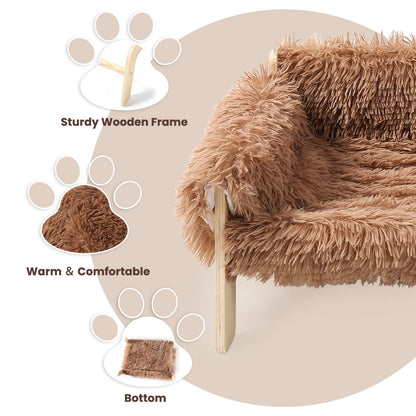 Large Cat Sofa Bed, Raised Design with Wooden Legs