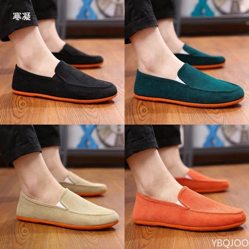 Men's Big Size Fabric Loafers | Soft Slip-On Driving Moccasins Summer Style