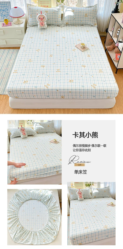 100% Cotton Cute Bear Print Bed Sheet, All Sizes