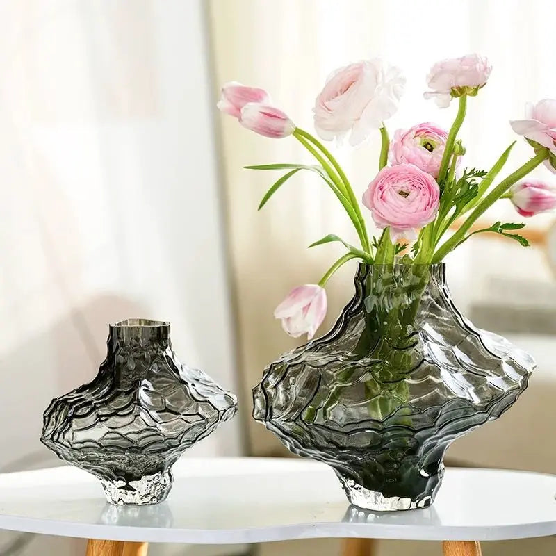 Vase in The Ancient Style Canyon Glass Thickened Creative Senior Sense of Home Decoration Valley Flower