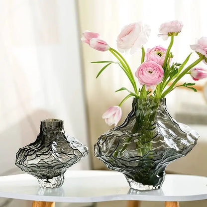 Vase in The Ancient Style Canyon Glass Thickened Creative Senior Sense of Home Decoration Valley Flower