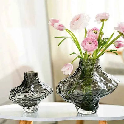 Vase in The Ancient Style Canyon Glass Thickened Creative Senior Sense of Home Decoration Valley Flower