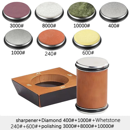 New Wooden【4 Angle】Rolling Knife Sharpener 15/18/20/22° Roller Sharpeners Professional Grinding System Diamond Sharpening Stone