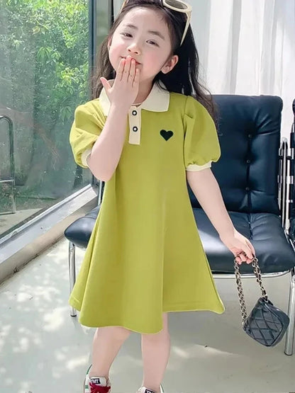 Striped Strawberry Print Girls Summer Dress