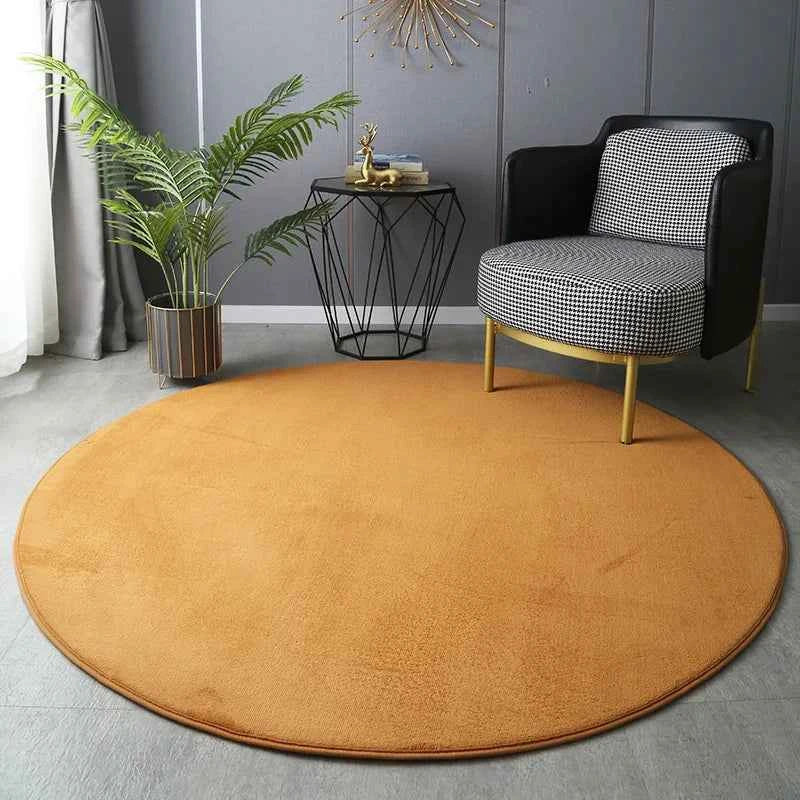 Round Thickened Coral Velvet Carpet Soft Bedroom Mats Bed Full Living Room Rugs Tatami Mat Computer Desk Balcony  Blanket