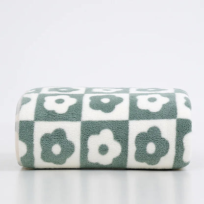 35x75cm Flower PatternCoral Velvet Absorbent Quick Drying Face Towel Soft - Bath Towel