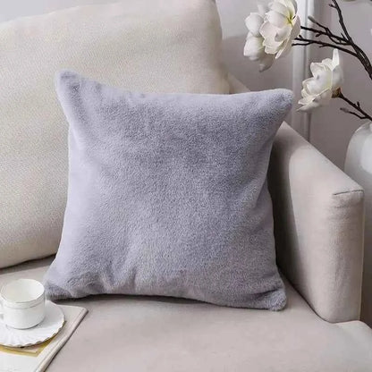 Ultra Soft Throw Pillows Case Faux Rabbit Fur Luxury Warm Plush Decorative Pillow Cushion Cover For Sofa Bedroom Living Room