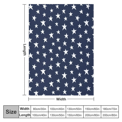 Rustic Stars on Navy Blue Throw Blanket Plaid Blankets For Bed Luxury Blanket anime