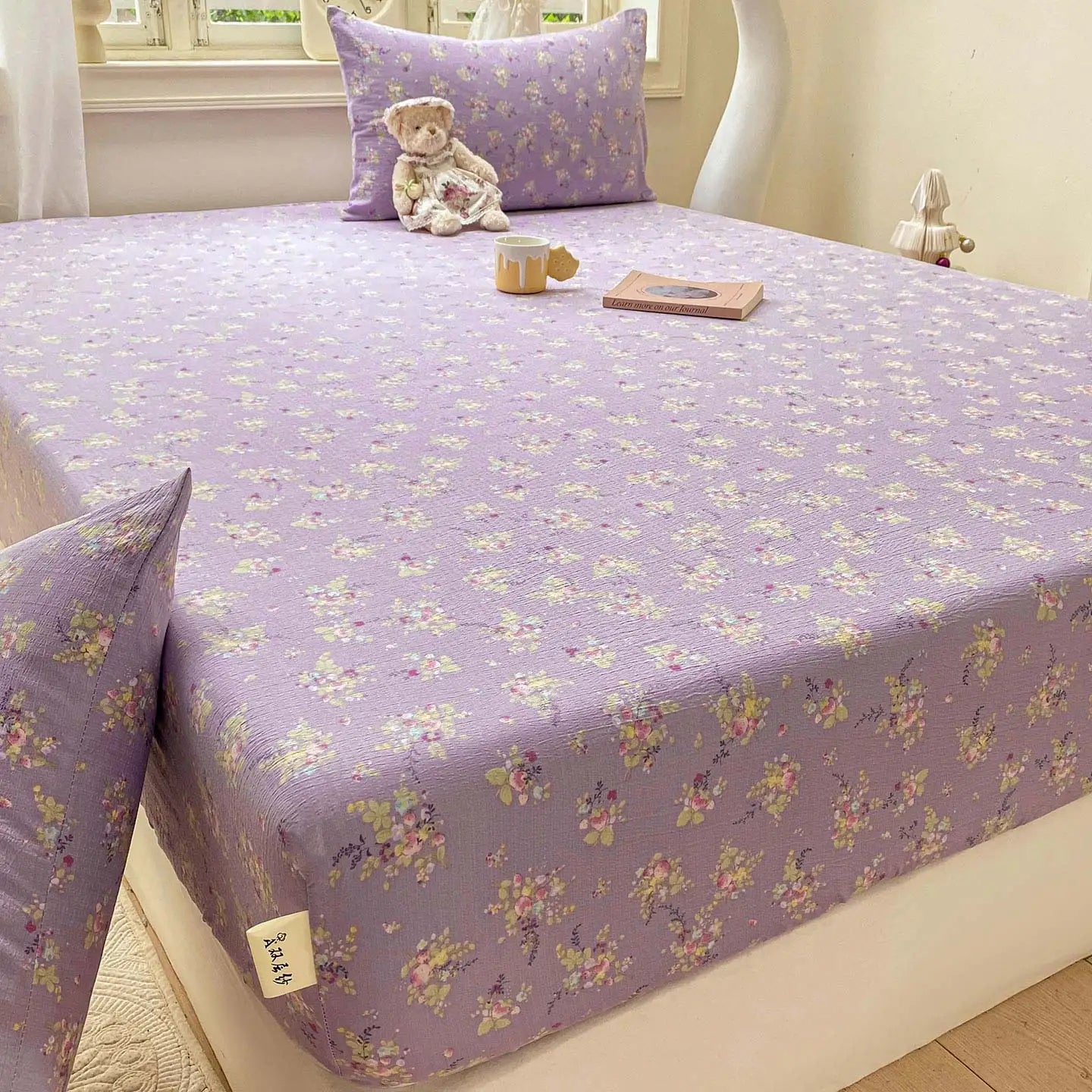 Green Floral Fitted Bed Sheet | Single, Queen, King
