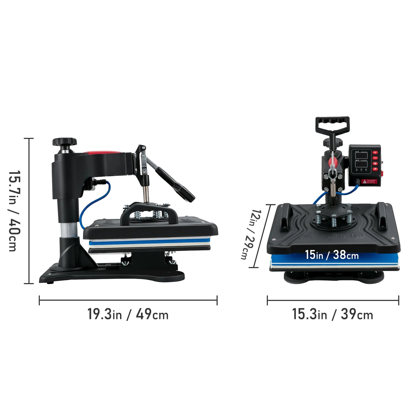 Heat Press 5in1 Machine 12x15in Clamshell Sublimation Transfer Printer Digital Precise Temperature Control