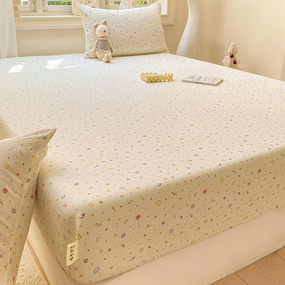 Green Floral Fitted Bed Sheet | Single, Queen, King
