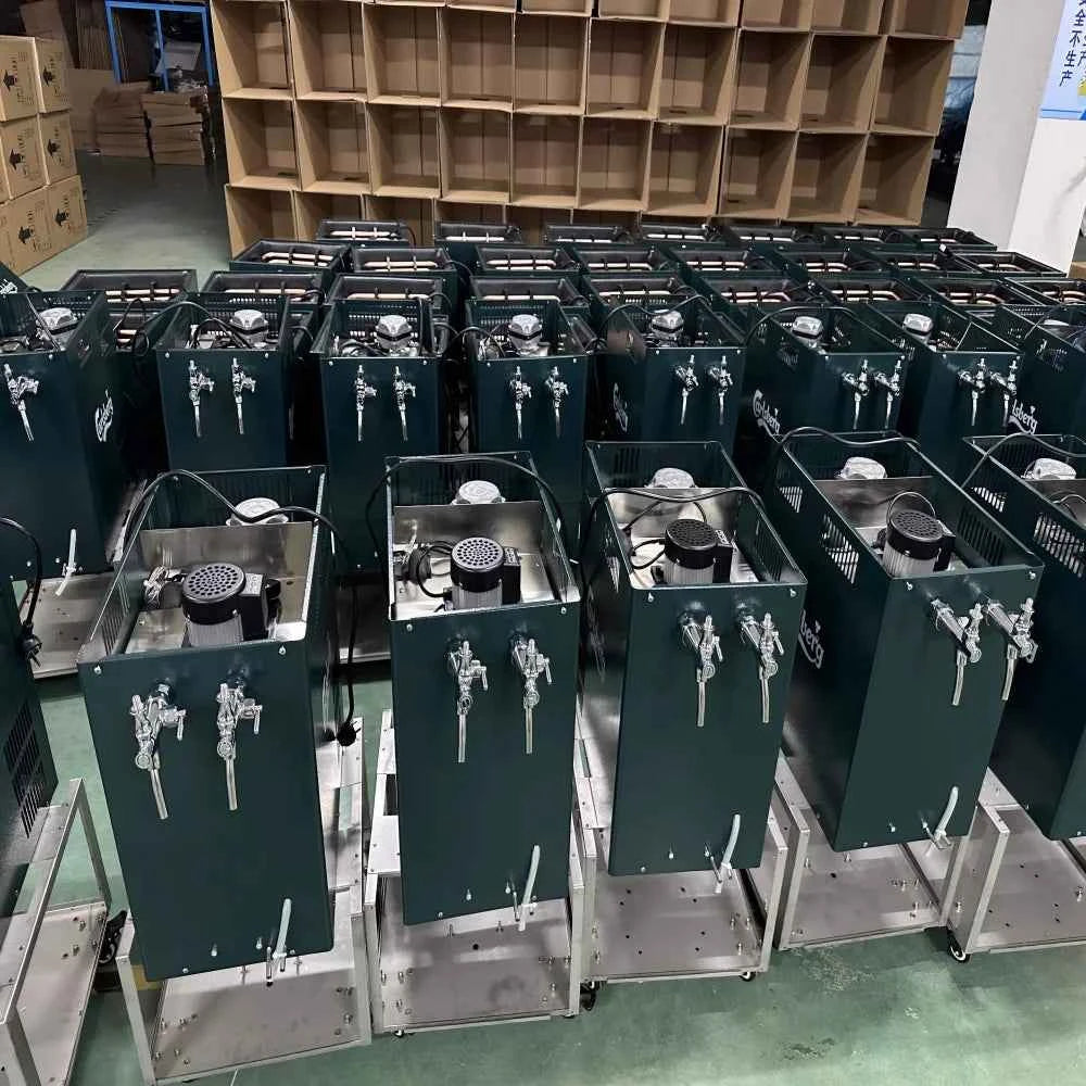 Countertop Draft Beer Cooler - Dual/Single Tap Stainless Steel Dispenser, Temperature Control, Fast Cooling, Easy Clean