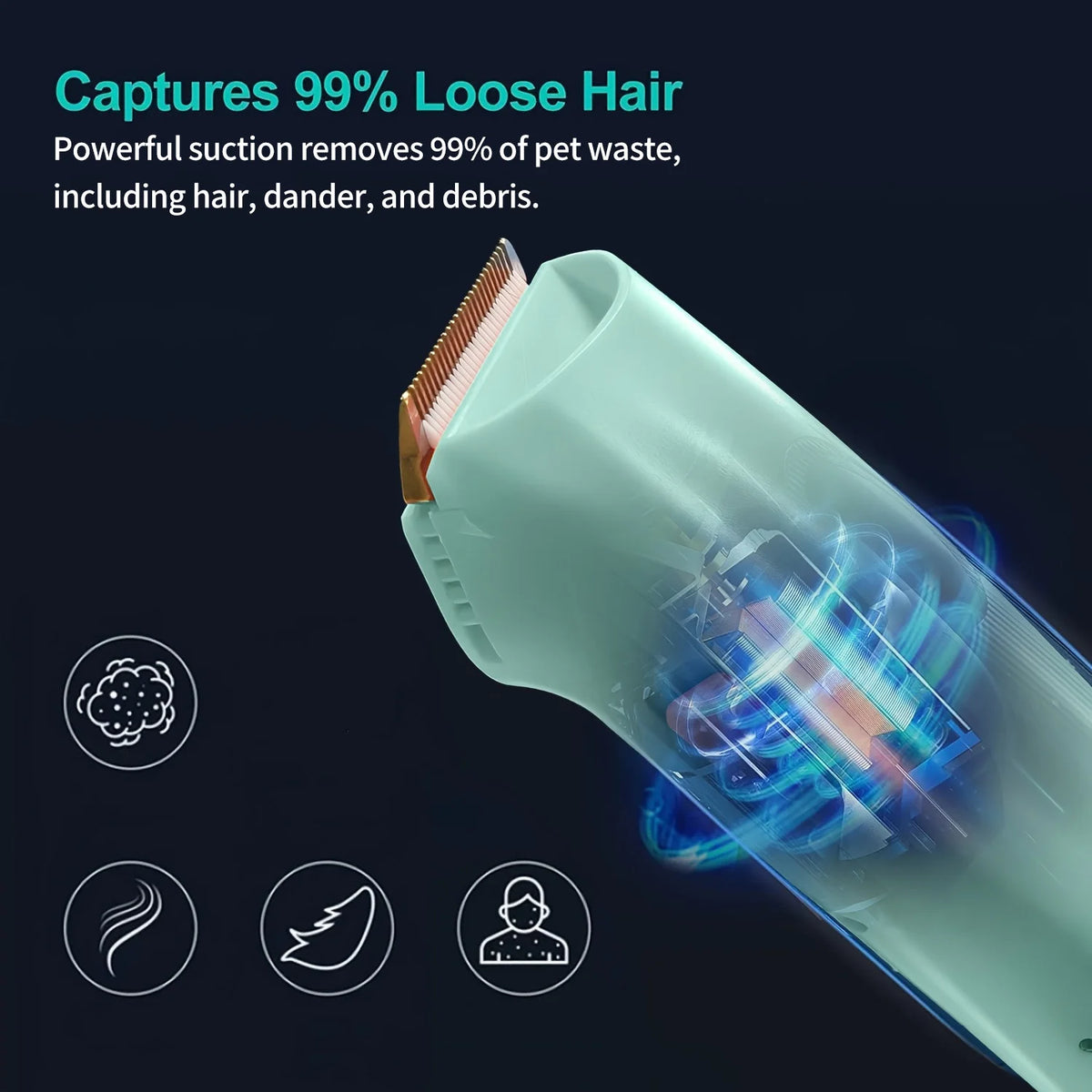 Pet Grooming Vacuum Kit with Clipper Attachment