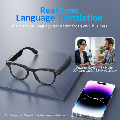 Gemirels Smart Glasses – 207MP Camera, AI Translation, Bluetooth 5.3, Music & Calls