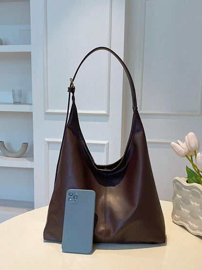 Large Capacity Solid Color Shoulder & Tote Bag